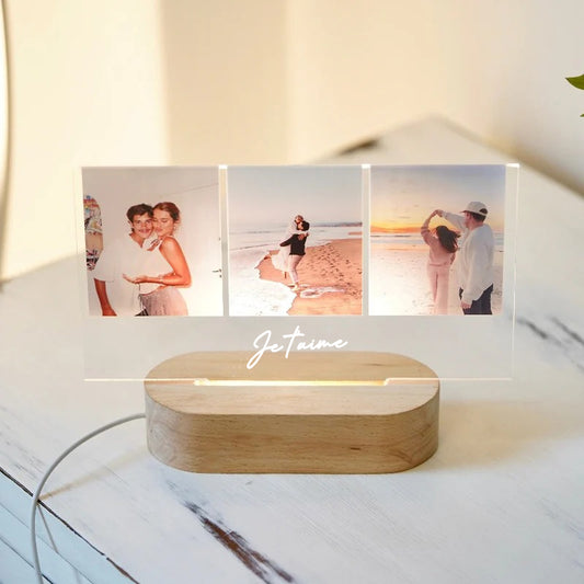 Lampe 3 photos personnalisées