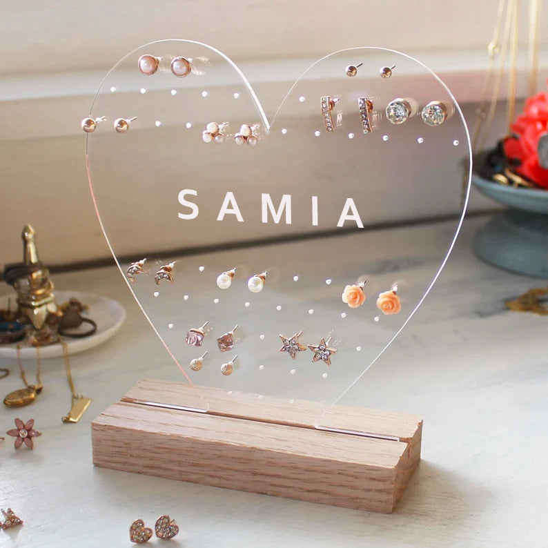 Support heart à Boucles d’Oreilles Personnalisé