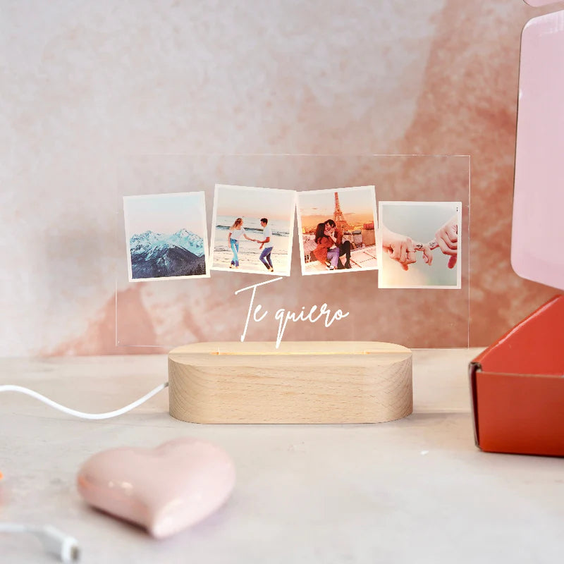 Lampe 4 photos personnalisées horizontal