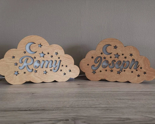 Lamp “Nuage” en bois à personnaliser