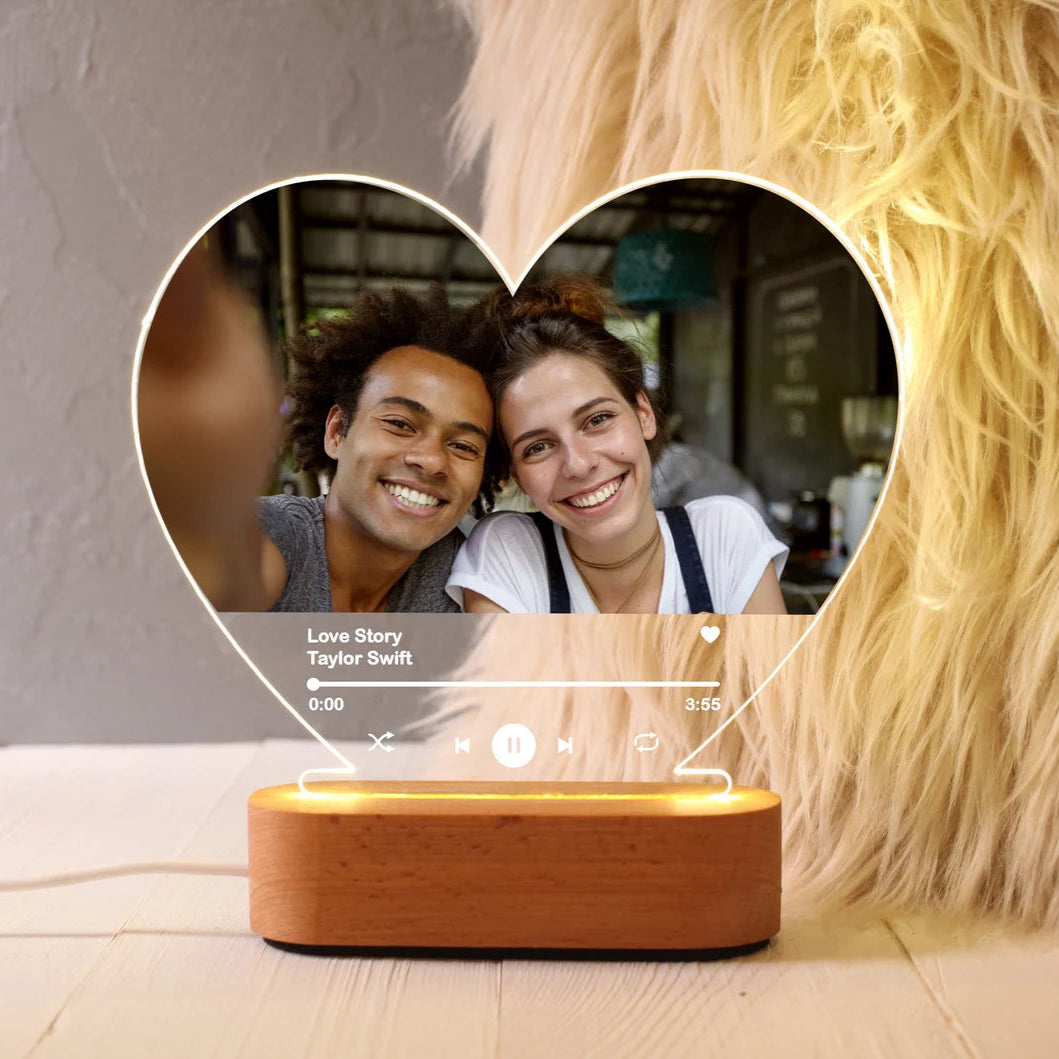 Lampe spotify coeur (photo personnalisée)