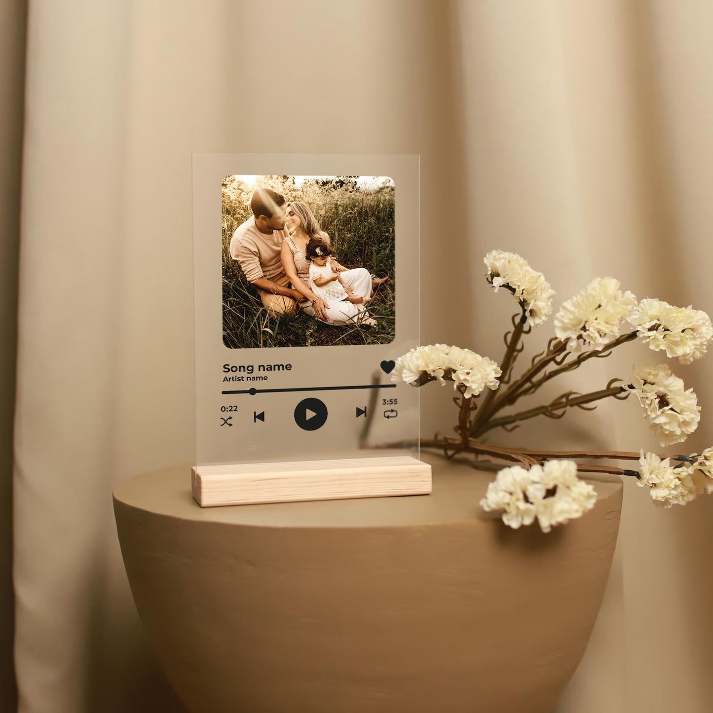 Plaque spotify transparente