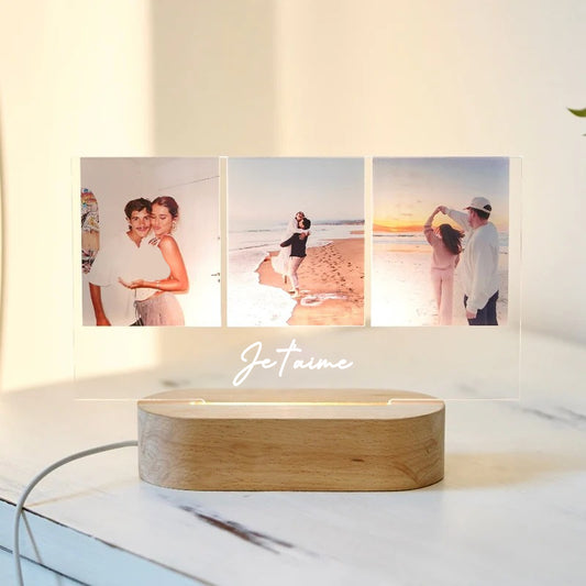 Lampe 3 photos personnalisées