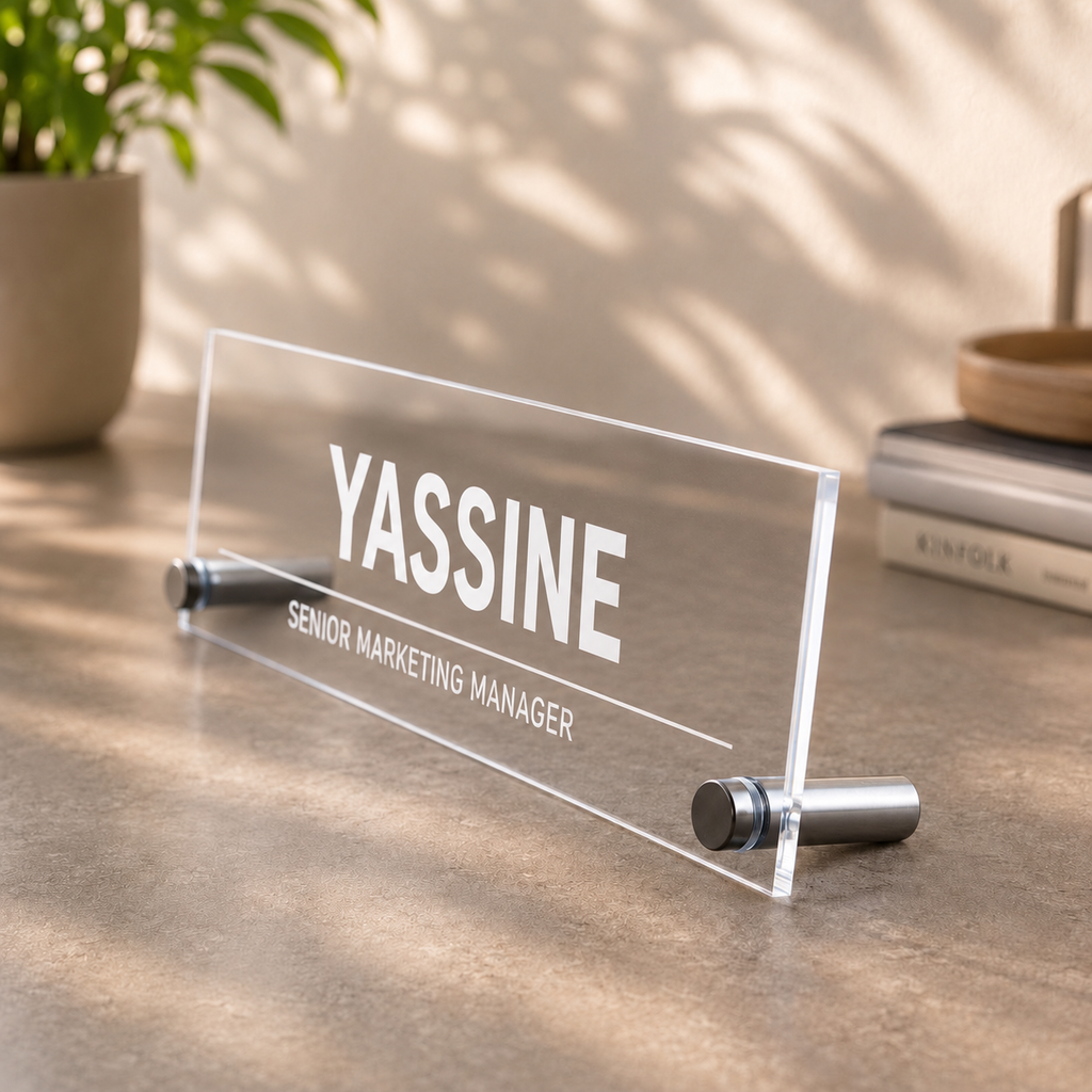 Plaque de Bureau Personnalisée (plexiglass)