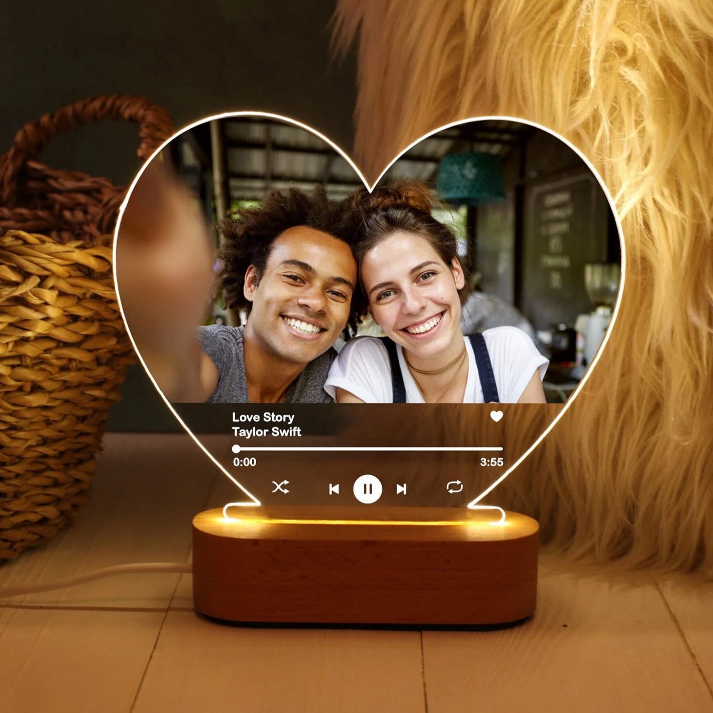 Lampe spotify coeur (photo personnalisée)