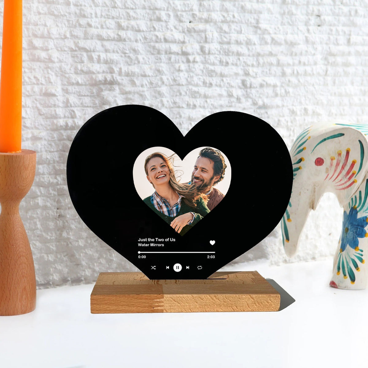 ❤️ Plaque Cœur Personnalisée avec Photo & Chanson